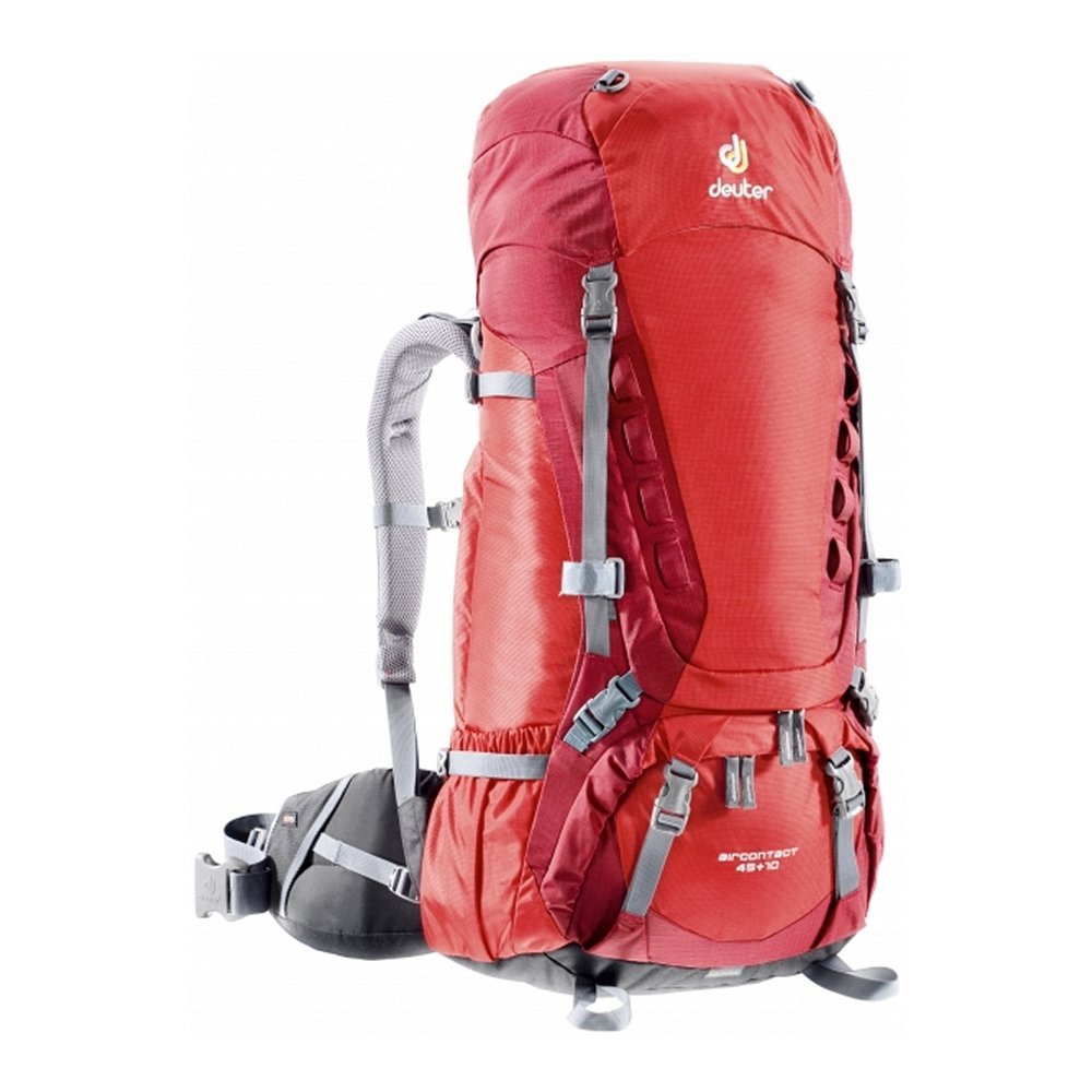 Велорюкзак Deuter Aircontact 45 + 10, 76x32x24, 45+10 л, красный, 33422_5520 велорюкзак deuter aircontact 45 10 чехол от дождя 76х26х26 45 л желтый 3320116 2313