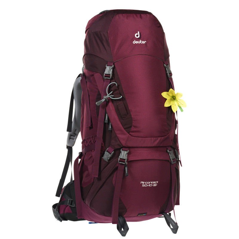 Велорюкзак Deuter Aircontact 50+10, для женщин, 78х28х22, 50 л, красный, 3320216_5530 велорюкзак deuter aircontact 45 10 76x32x24 45 10 л красный 33422 5520