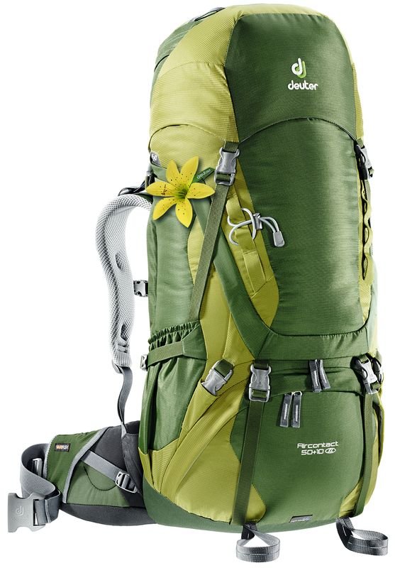 Велорюкзак Deuter Aircontact 50+10, для женщин, 78х28х22, 50 л, зеленый, 3320216_2250 велорюкзак deuter aircontact 70 10 sl для женщин 86х32х26 70 л бирюзовый 3320616 3354