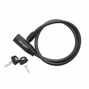 

Велосипедный замок Vinca Sport, тросовый, на ключ, 8 х 650мм, чёрный, VS 101.101 black