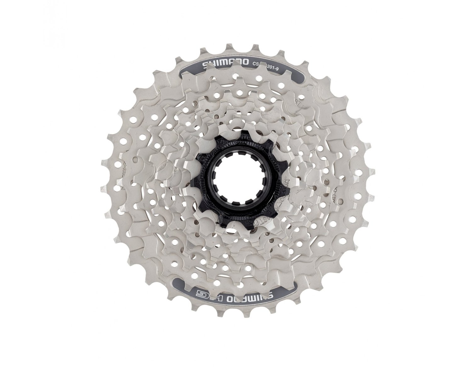 Кассета велосипедная Shimano CS-HG201, 9 скоростей, 11-34T, серебристая, ECSHG2019134 кассета велосипедная ventura 8 скоростей 11 32 silver совместима с shimano 700168