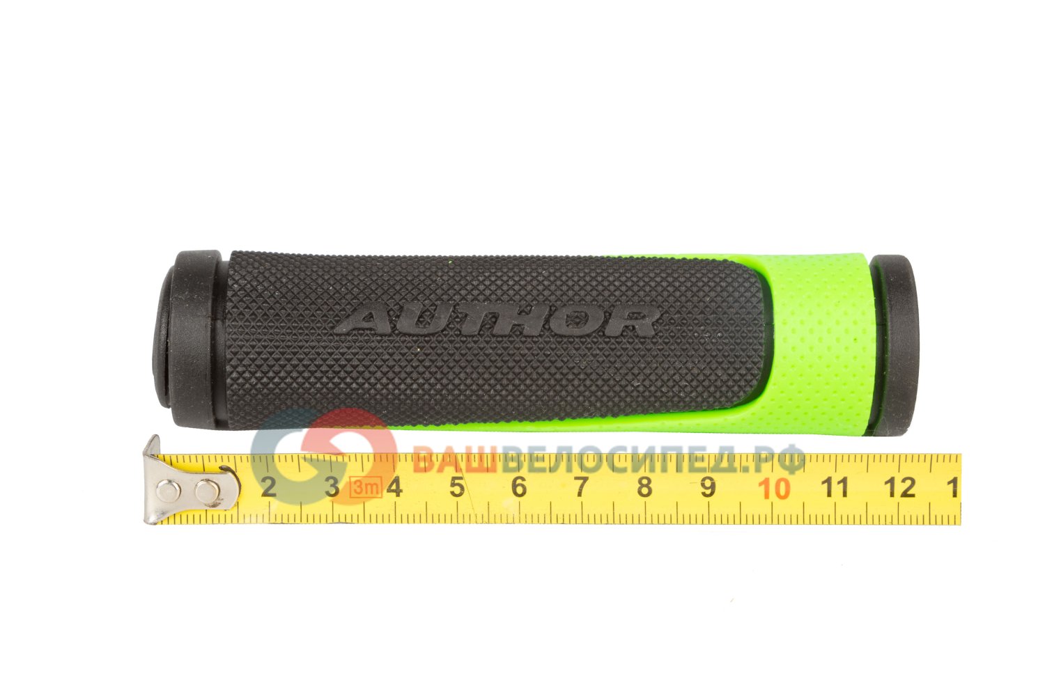 Ручки  на руль AUTHOR AGR-600-D3, 130 мм, резиновые, 2-х компонентные, черно-зеленые, 8-33452005