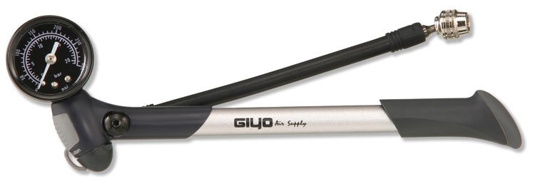 Велонасос Giyo GS-22, складной, с манометром, для вилок, 300 PSI, алюминий, GS-22 насадка giyo для баллончика co2 алюминий gc 08