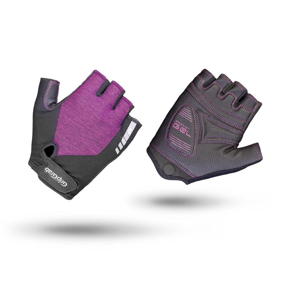 Велоперчатки женские короткие GripGrab ProGel, гелевые вставки, удаление пота, лайкра, фиолетовый (Размер L)