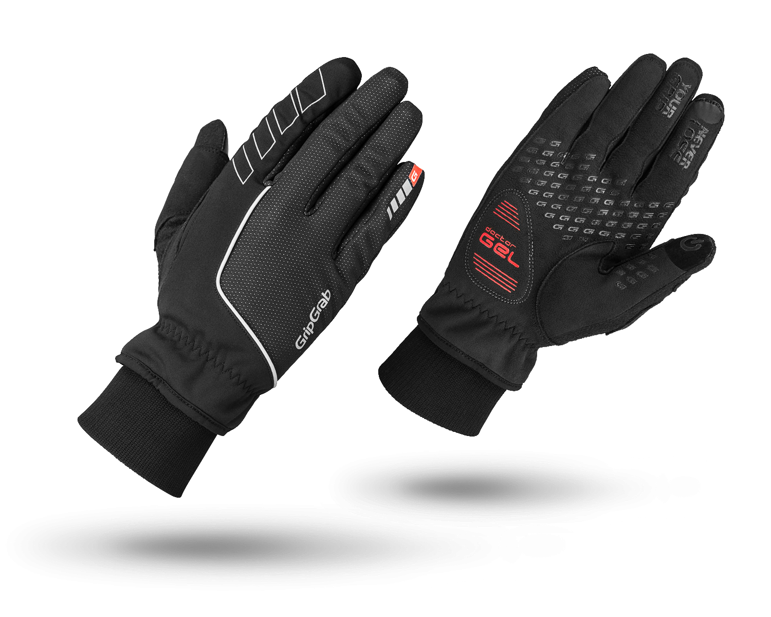 Велоперчатки зимние GripGrab Windster Gloves, ветро- влагозащита, резиновые накладки, черный (Размер XXL)
