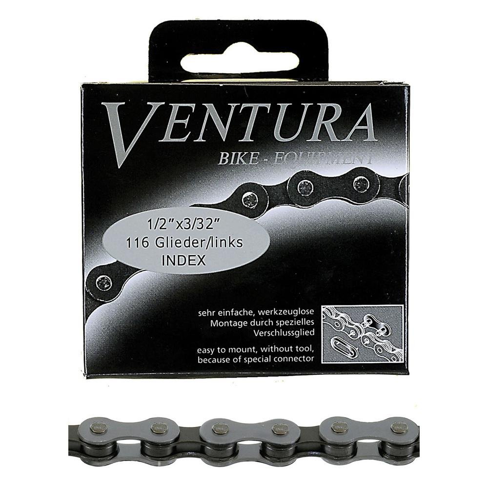 фото Велосипедная цепь ventura 1/2"x3/32" 116 звеней, для 7-8скоростей, черно-коричневая, 5-302175