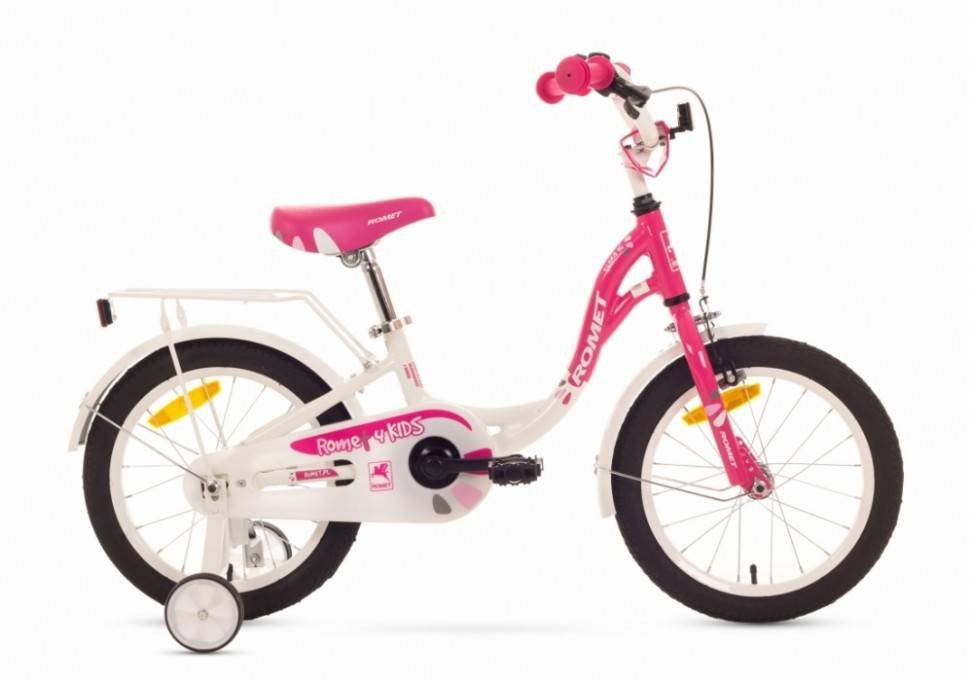 фото Детский велосипед romet diana 16" 2016 (рама: 10" (возраст: 7-9 лет), цвет: розово-белый )