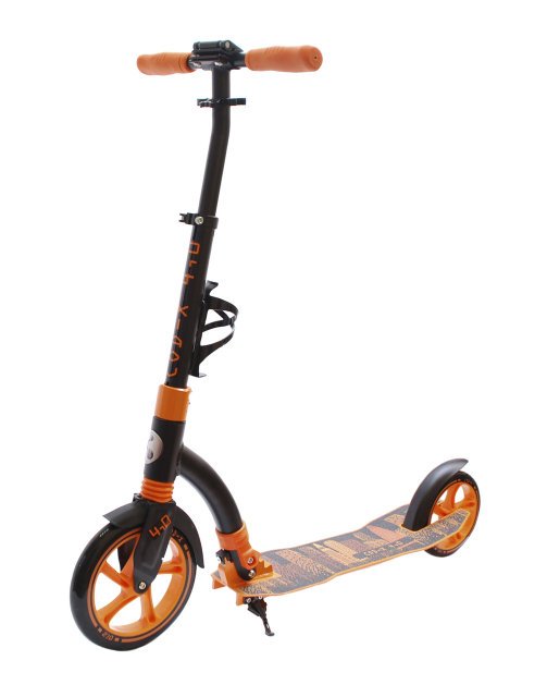 Самокат COD-X 4.0, двухколёсный, взрослый, регулируемый, колеса 230+180 мм, до 100 кг, черно-оранжевый, 00-180022 стульчик для кормления ivolia love 02 4 колеса orange оранжевый