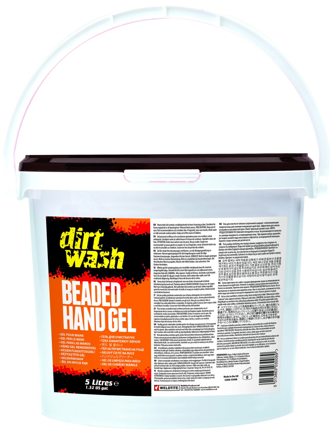 Очиститель WELDTITE DIRTWASH HAND CLEANER, для рук, 5 л, 7-03008