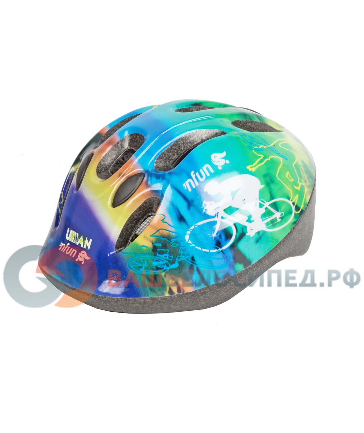 

Велошлем детский 'NFUN URBAN, 8 отверстий, синий, 01-100011 (Размер: 52-56 см )