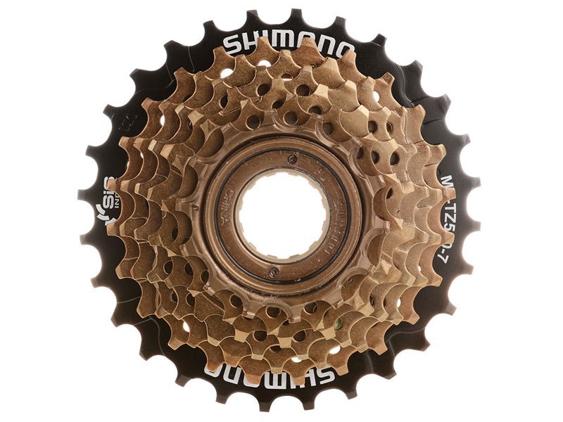 Трещотка велосипедная Shimano TZ500, 7 скоростей, 14-34T, коричневый, без упаковки, AMFTZ5007434 трещотка велосипедная sunrace mfm2a 6ds0 2s6 oe m2a 6 скоростей 14 28t коричневый 06 201130