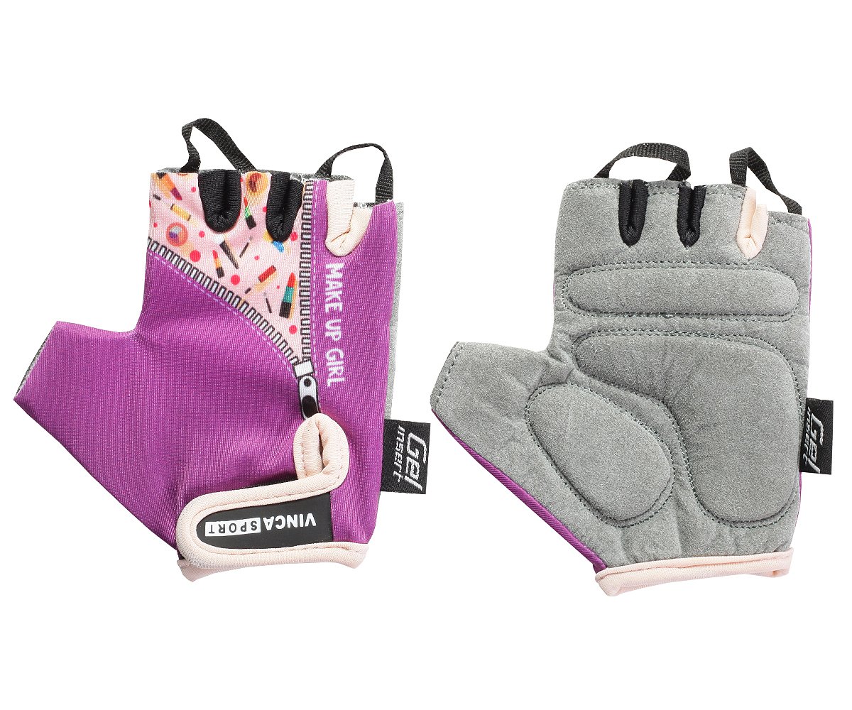   ВашВелосипед Велоперчатки детские Vinca Sport, розовые, VG 963 Make up girl (Размер: 4XS)