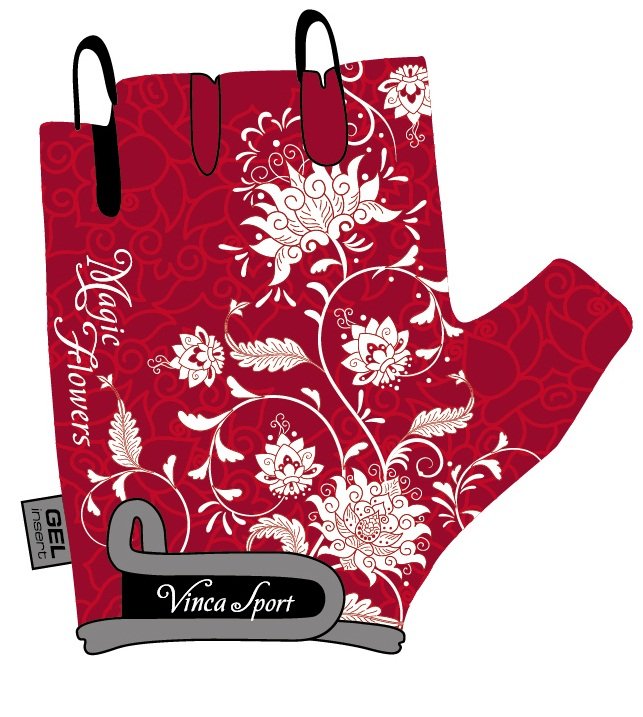   ВашВелосипед Велоперчатки детские Vinca Sport, красные, VG 959 magic flowers (Размер: 6XS)