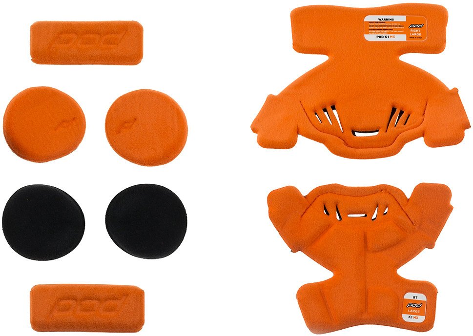 Вставки мягкие левого наколенника подросткового POD K1 YTH MX Pad Set Left, оранжевый  (Размер: L)