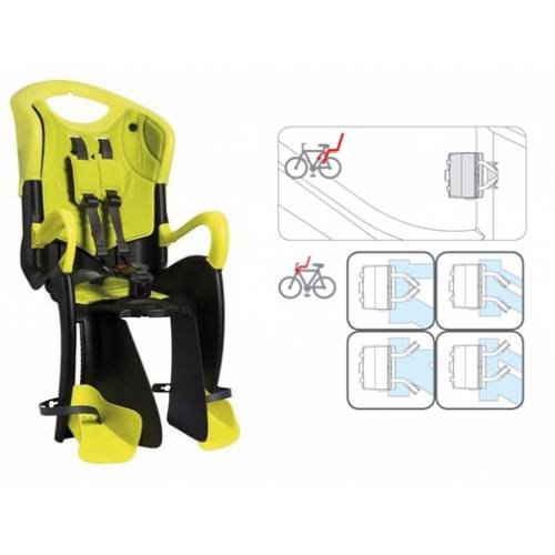 

Детское велокресло BELLELLI Tiger Standard B-Fix Hi-Viz, на подседельную трубу, черное/зеленое, до 22 кг, 01TGTSB0027