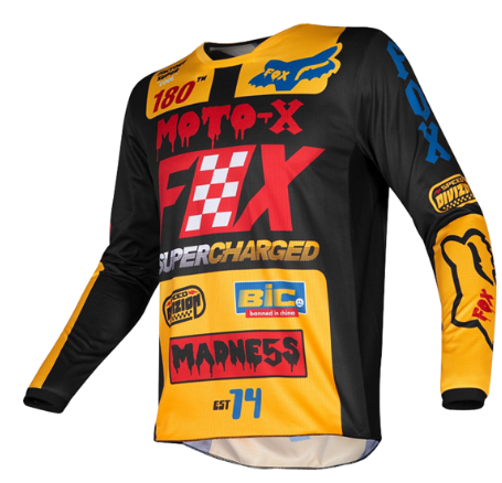 

Велоджерси детская Fox 180 Czar Kids Jersey, черно-желтый 2019 (Размер: KS)