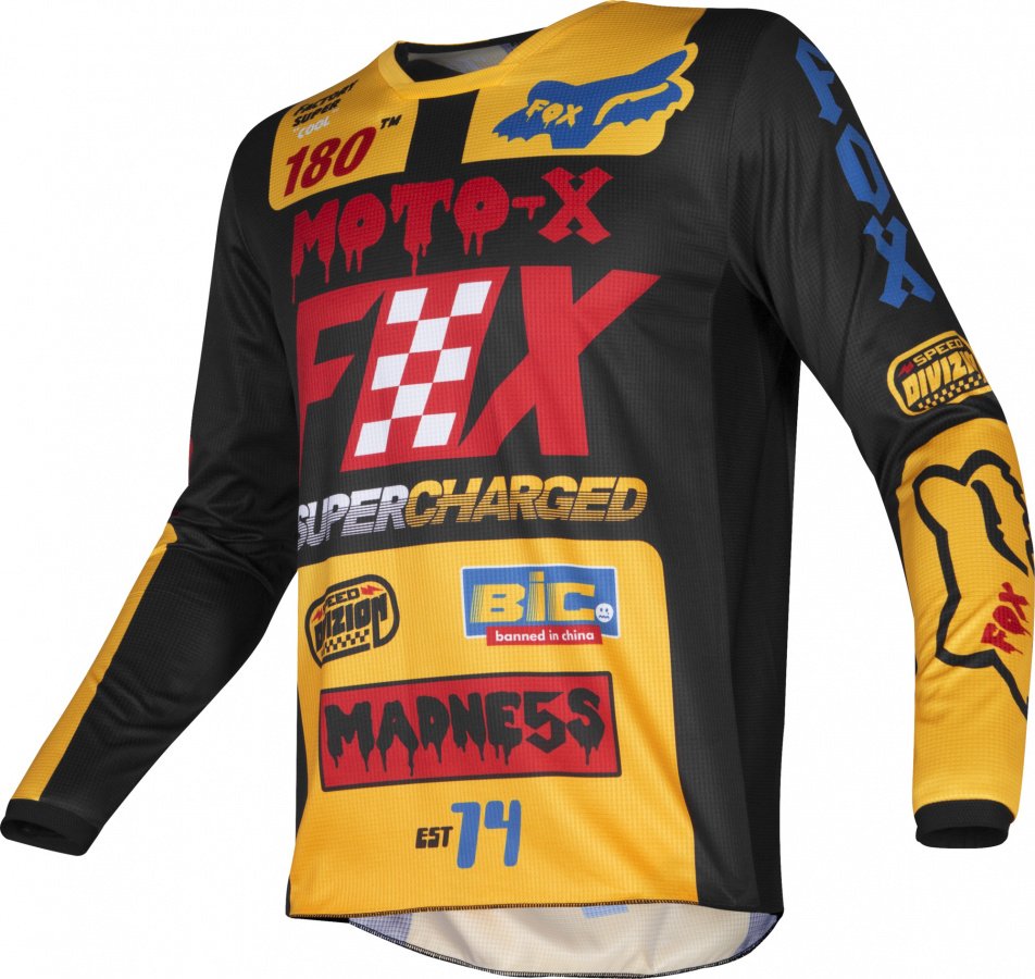 

Велоджерси подростковая Fox 180 Czar Youth Jersey, черно-желтый 2019 (Размер: L )