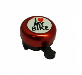 

Звонок велосипедный TBS "I LOVE MY BIKE" красный, сталь/пластик, BELL-03D