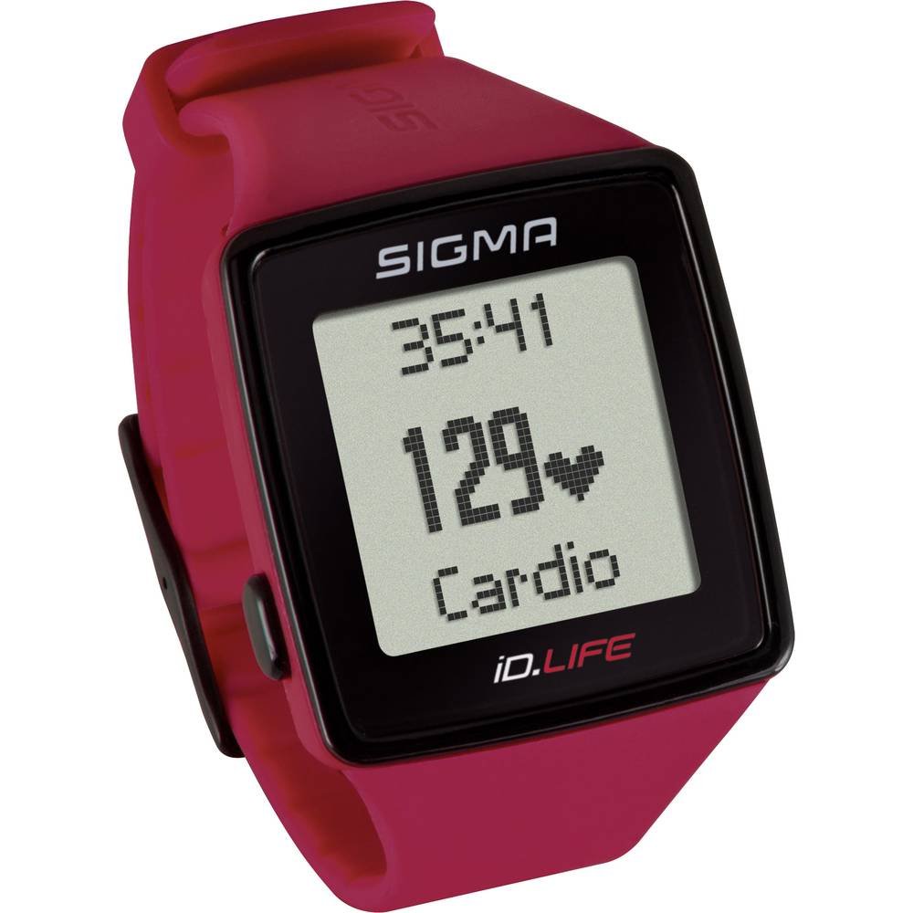 Часы спортивные SIGMA SPORT iD.LIFE: пульсометр с зонами эффективности, красные, 24620 сумка спорт sport 47 20 26 отд на молнии рег ремень красный