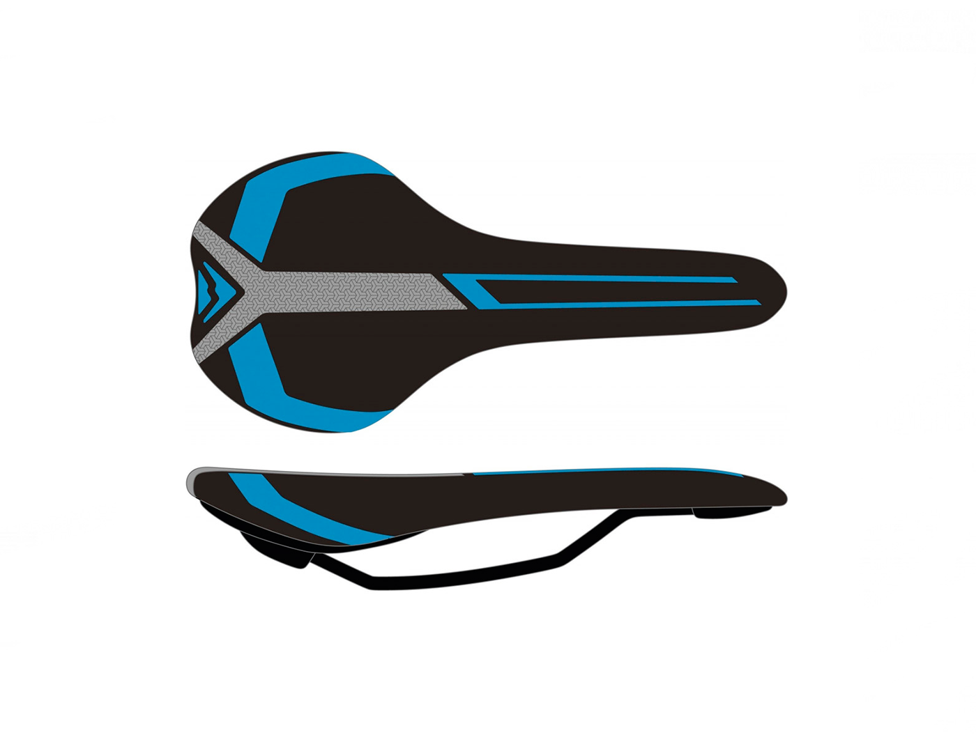 Седло велосипедное,  Merida Race black-blue 2070074039, черно-голубое, MTB.