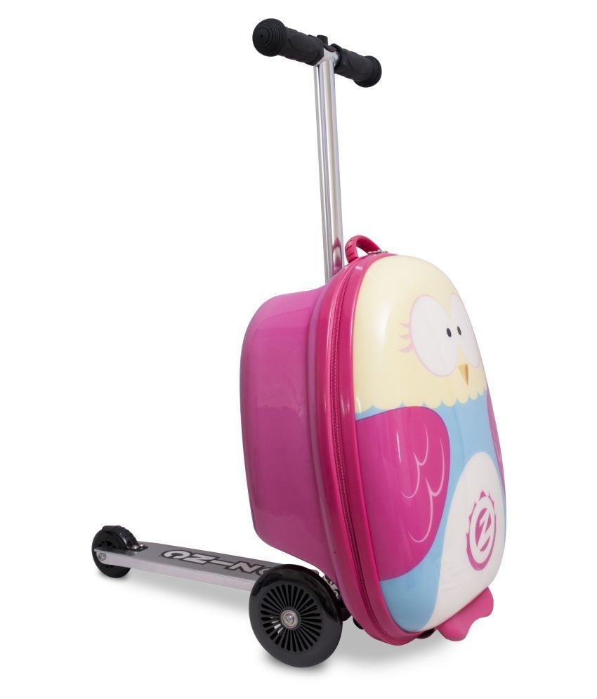 Самокат-чемодан Zinc, Owl, бело-розовый, трёхколёсный, детский, складной, до 50  кг, ZC03909 чемодан самокат zinc единорог луна zc08533