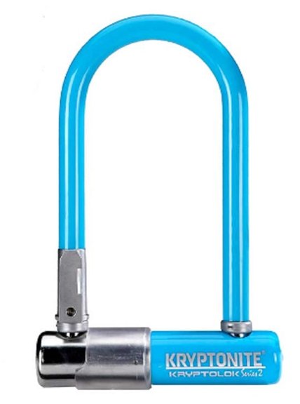 Велосипедный замок Kryptonite Kryptolok Mini-7 FlexFrame-U bracket, U-lock, на ключ, 82 х 170 мм, синий, 720018001560
