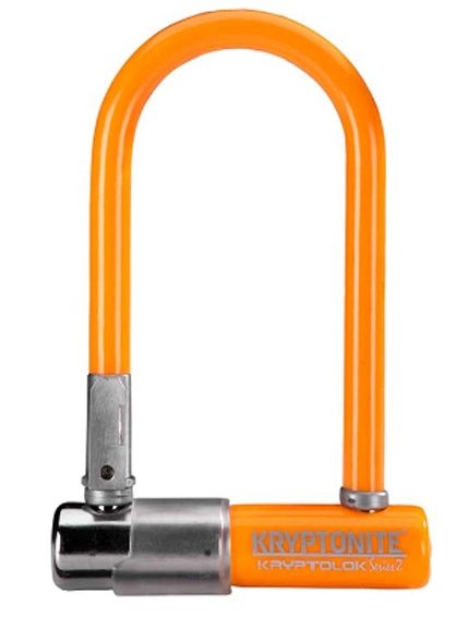 Велосипедный замок Kryptonite Kryptolok Mini-7 FlexFrame-U bracket, U-lock, на ключ, 82х178 мм, оранжевый, 720018001577 rush hour велозамок rush hour 170x320мм оранжевый
