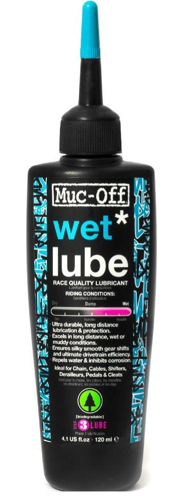 Смазка MUC-OFF WET LUBE, для цепи, 120 мл, 967 смазка muc off c3 ceramic wet lube 5ml sample для цепи б р 875