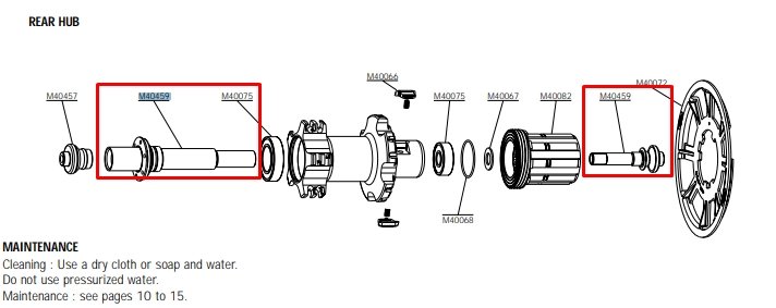 Ось велосипедная Mavic задней втулки  XMAX UST, M40459 эксцентрик suzico m5x165 задней втулки ti 616