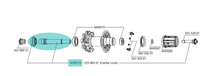 Ось велосипедная Mavic задней втулки Crossmax Ust Disc, M40576 ось велосипедная mavic передней втулки helium ksyrium m40052