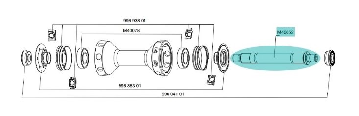 Ось велосипедная Mavic передней втулки HELIUM/KSYRIUM, M40052