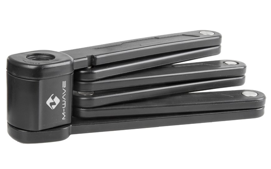 Велосипедный замок M-WAVE сегментный, на ключ, 875 мм, черный, 5-230194