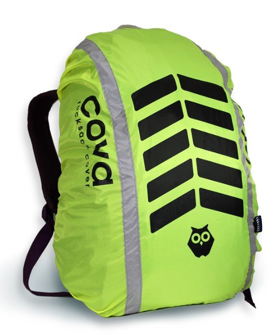 фото Чехол на рюкзак со световозвращающими лентами protect™ "сигнал", цвет лимон, объем 20-40 литров cova™