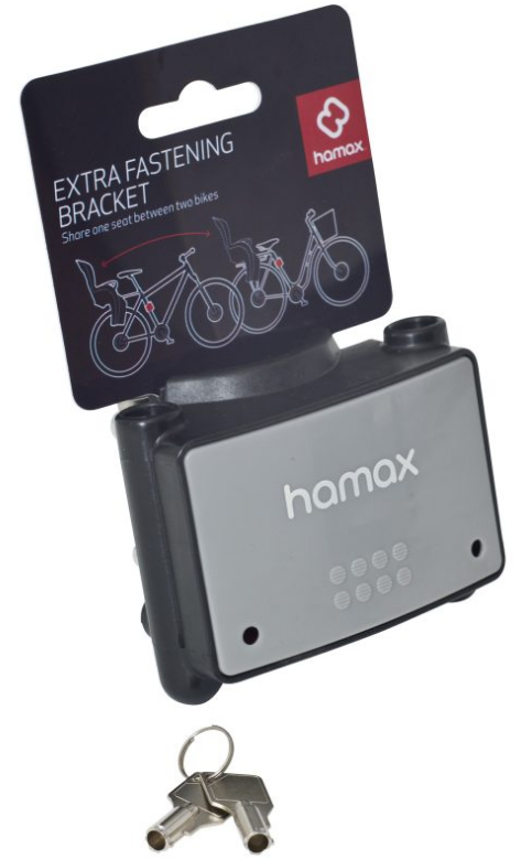 Фиксатор велокресла HAMAX FASTENING BRACKET W/LOCK серый, 604002 держатель для смартфона bone bike tie pro 2 силикон на вынос универсальный 4 0 6 5 серый 07 180023