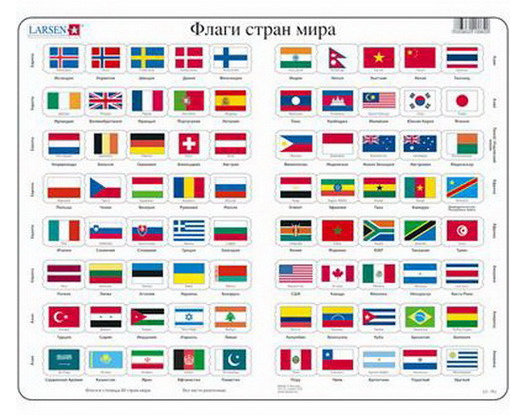 фото Пазл детский larsen флаги, русский, 80 деталей, l2