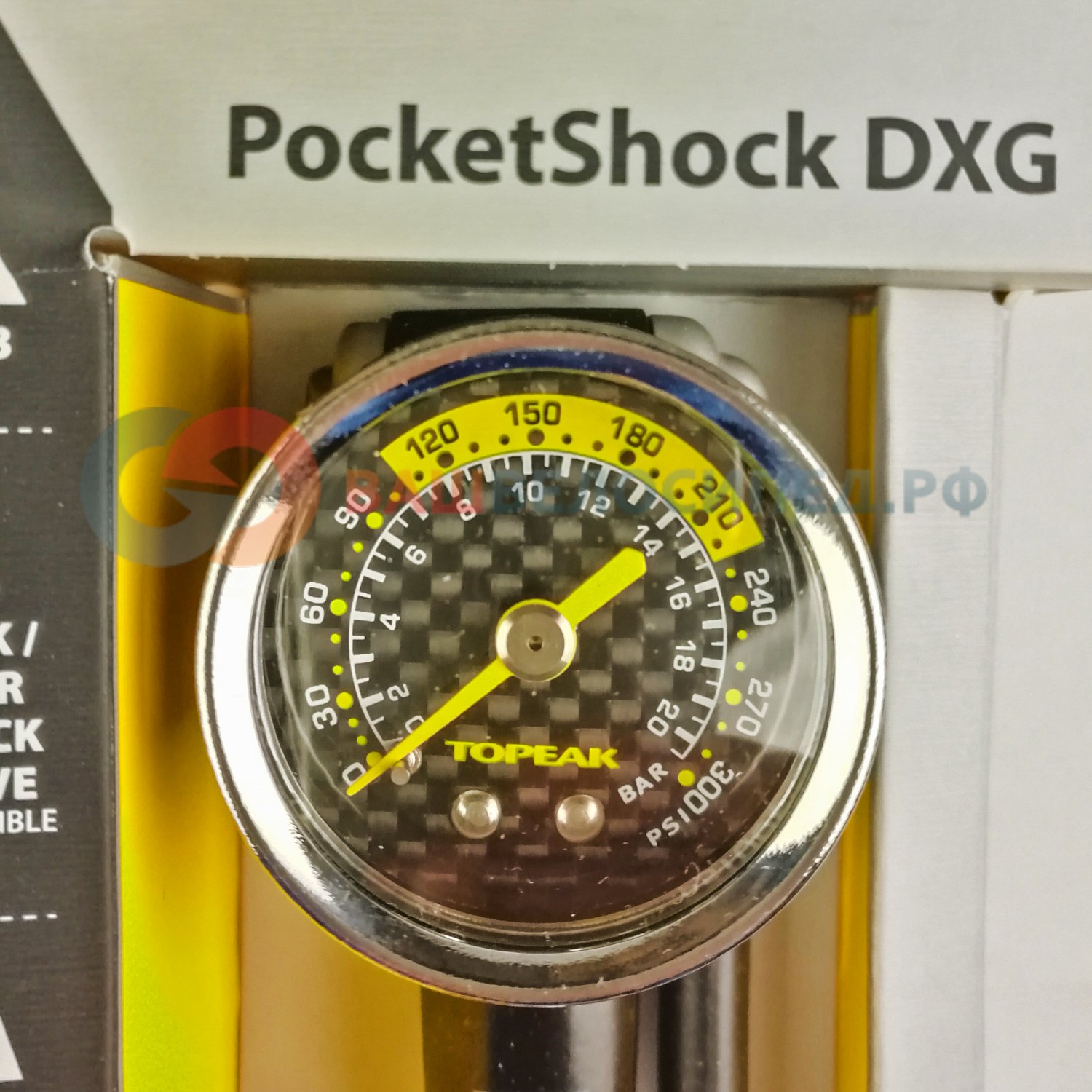 фото Насос высокого давления topeak pocket shock dxg w/dial gauge (tpsmb-dx)