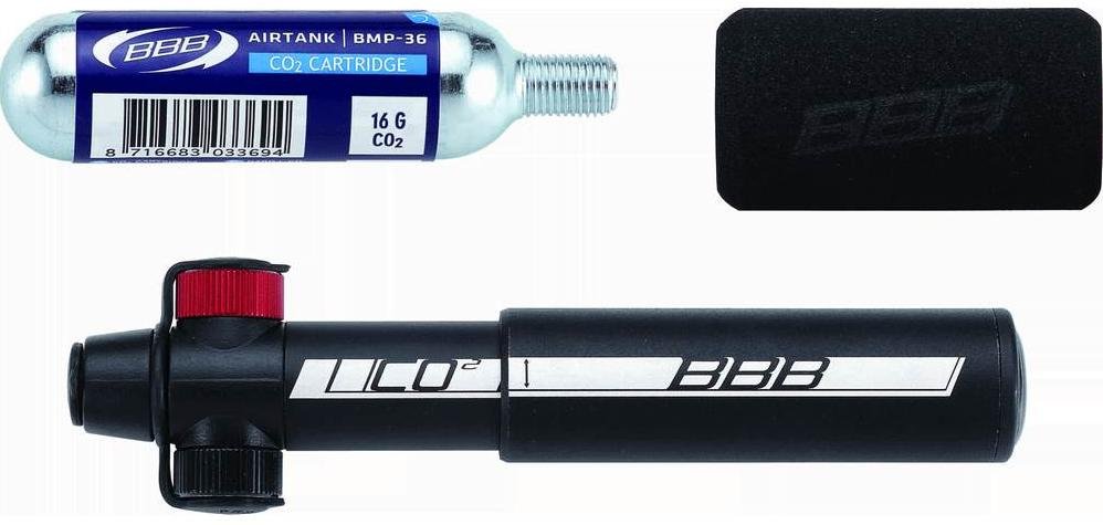Велонасос BBB Co2 Blaster mini combi pump, черный, BMP-33S велонасос beto mini алюминиевый 7 bar 470360