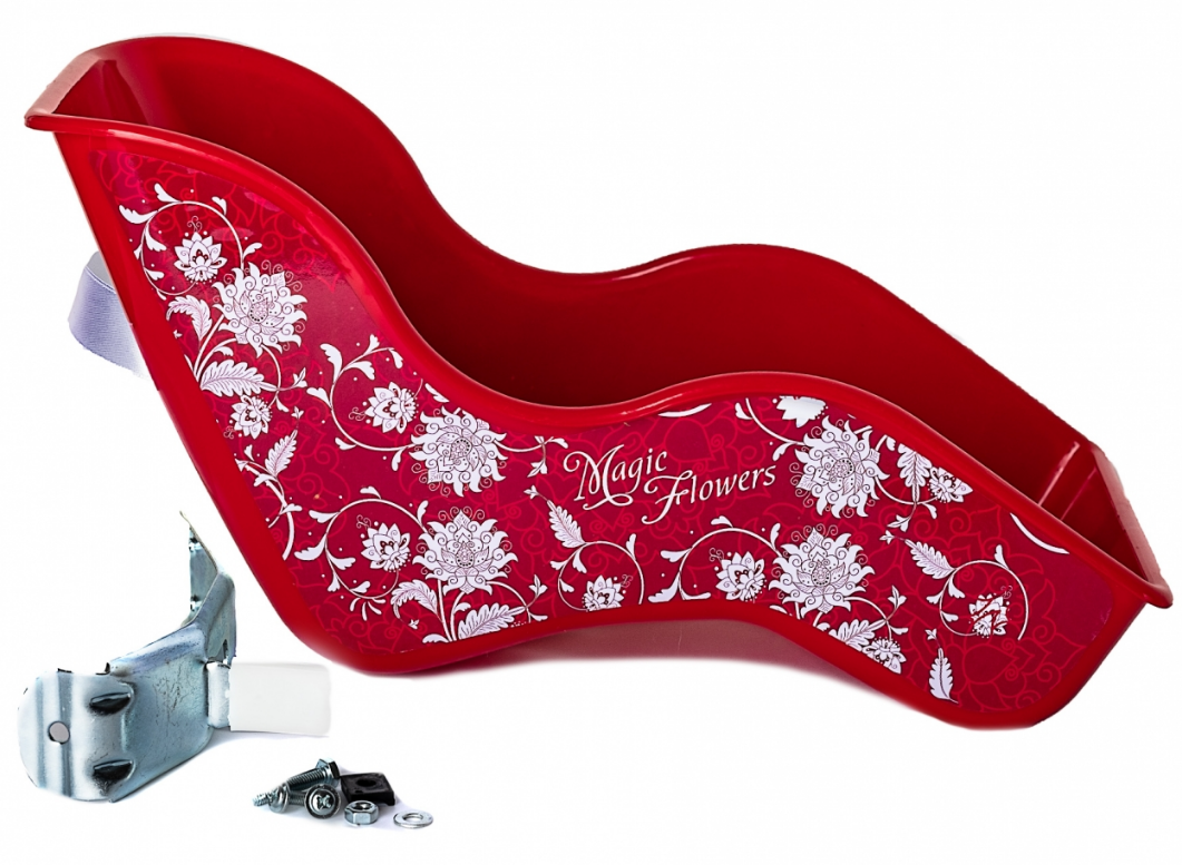 фото Кресло велосипедное vinca sport для куклы, красное, "волшебные цветы", vs-kd01 red magic flowers
