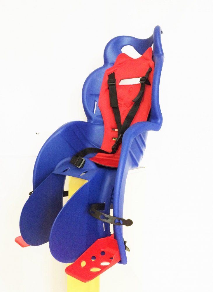  Детское велокресло HTP Design, на багажник, синее с красным, до 22 кг, Италия, HTP 160 blue/red