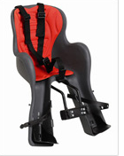 фото Велокресло детское htp desing на руль, темно-серое с красным, 15кг, италия, htp 322 kiki grey/red htp design