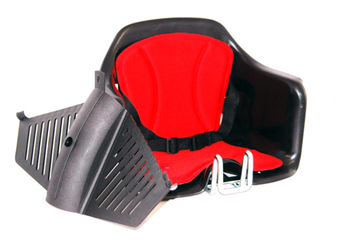 фото Кресло детское htp desing на руль черное с красной накладкой, 15кг, италия, htp 010 milu black/red htp design