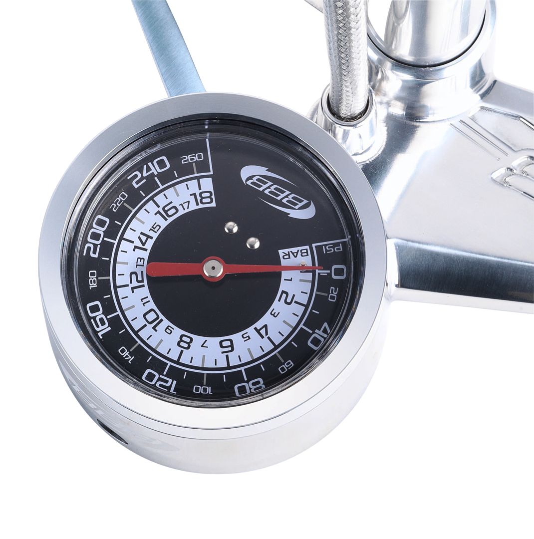 фото Насос напольный bbb airblaster polished silver high pressure floorpump, bfp-31