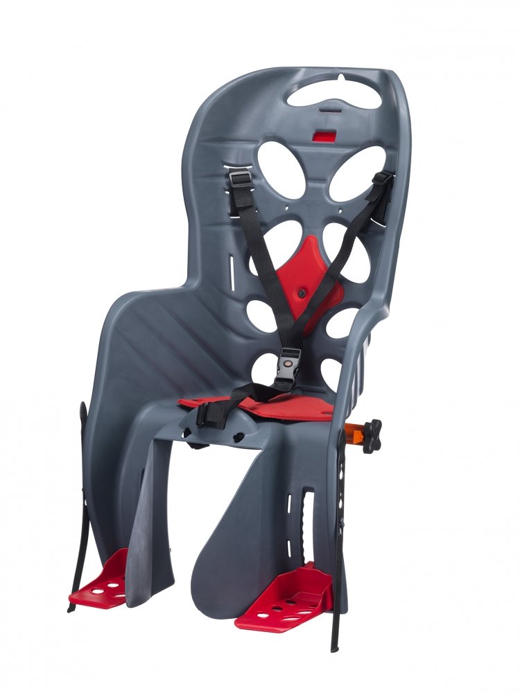 Детское велокресло HTP Desing FRAACH P, на багажник, темно-серое, до 22 кг,  HTP 111 Fraach carrier gray/red htp кресло для ребенка на багажник sanbas p