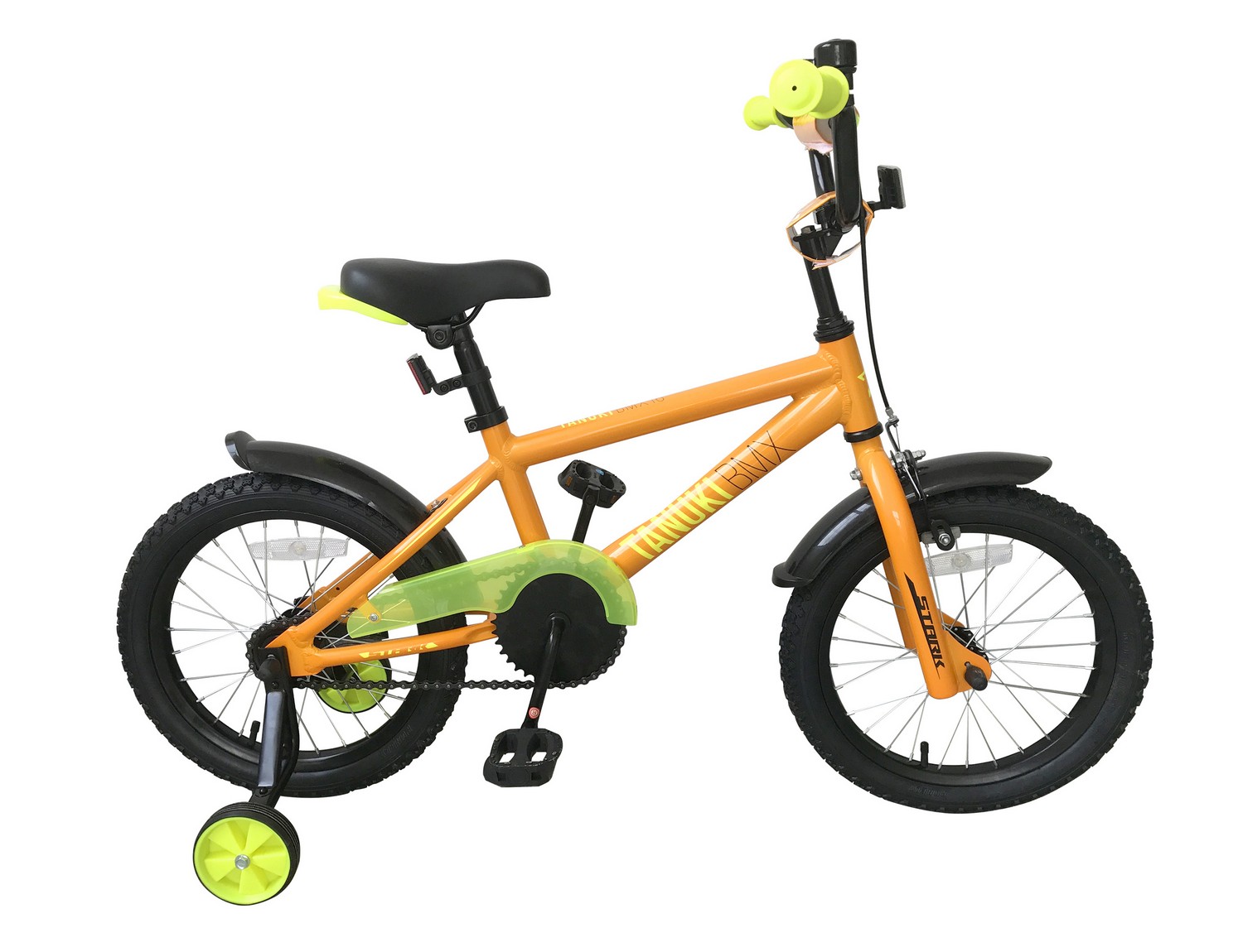 фото Детский велосипед stark tanuki 16" 2019 (рост: 1,01 — 1,15, цвет: оранжевый/жёлтый)