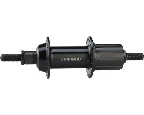 Велосипедная втулка SHIMANO TX500, задняя, 36Н, 8/9 скоростей, гайки, чёрный, EFHTX5008DL втулка велосипедная nandun rh 207 1 задняя под трещотку 36h на гайках чёрный rh 207 1 36h гайки