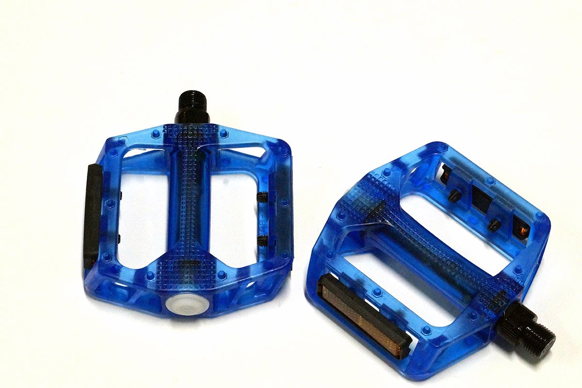 фото Педали велосипедные feimin fp-801blu, 110*100мм, bmx, база пластик, стальная ось, 327гр, синие