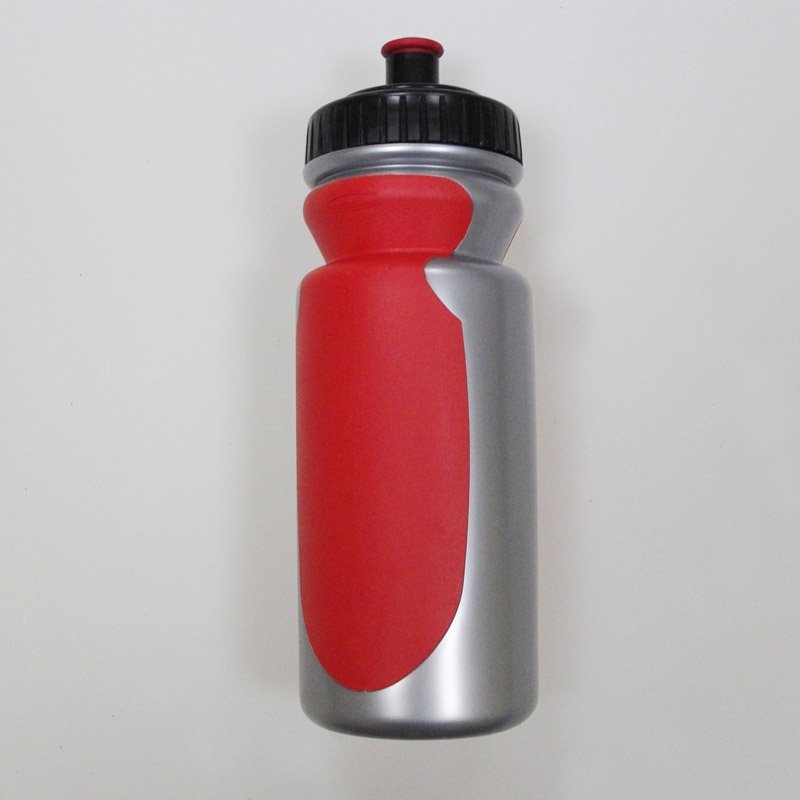 Фляга велосипедная V-GRIP, 550мл, пластик, с клапаном, резиновые вставки, серебро/красный, V-6000 велофляга v grip v s550 550 мл пластик с клапаном красная v s550 red