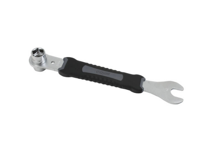 Ключ педальный Super B TB-MW50, 15mm, черная прорезиненая ручка, 883135 ножницы по металлу леворежущие 250 мм crv двухкомпонентная ручка bartex 1219002