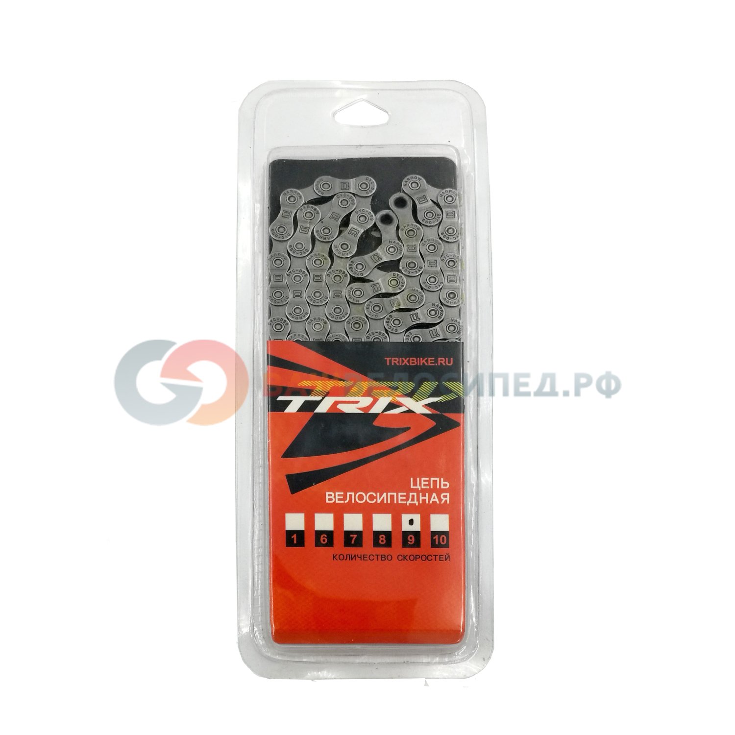 

Цепь велосипедная TRIX, 9 скоростей, 1/2х11/28, 116 звеньев с замком, D9000