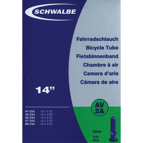 Камеры для велосипеда  ВашВелосипед Велокамера Schwalbe AV2A, 14х1.75-2.35, 47/60-254, Schraeder, 10407510